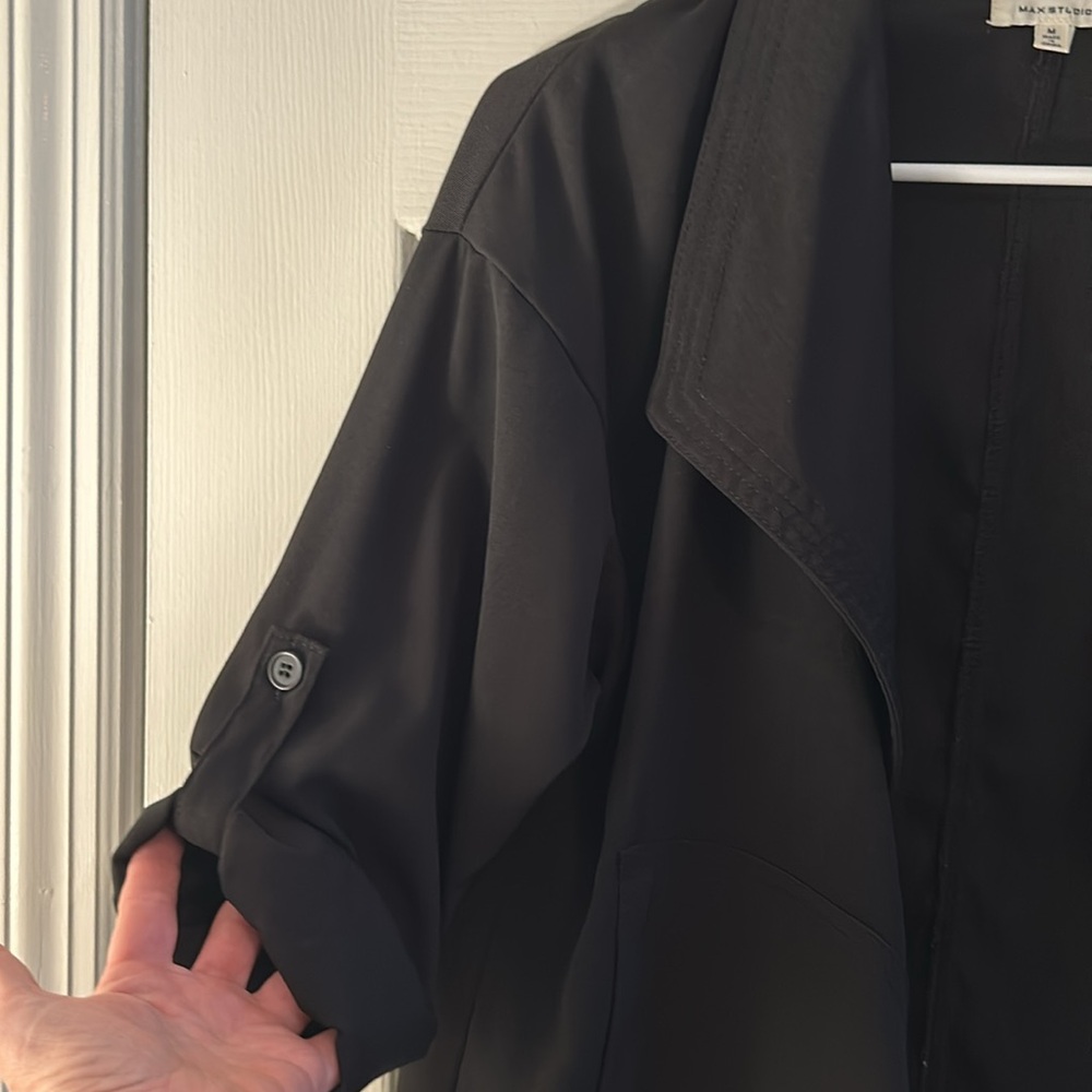Max Studio Lightweight Black Jacket Size Medium - image 3